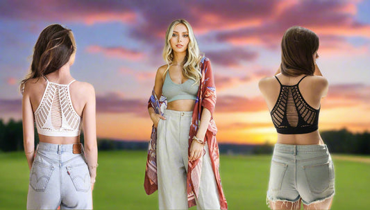 Seamless Razor Slash Back Bralette by LETO in 3 Color Choices