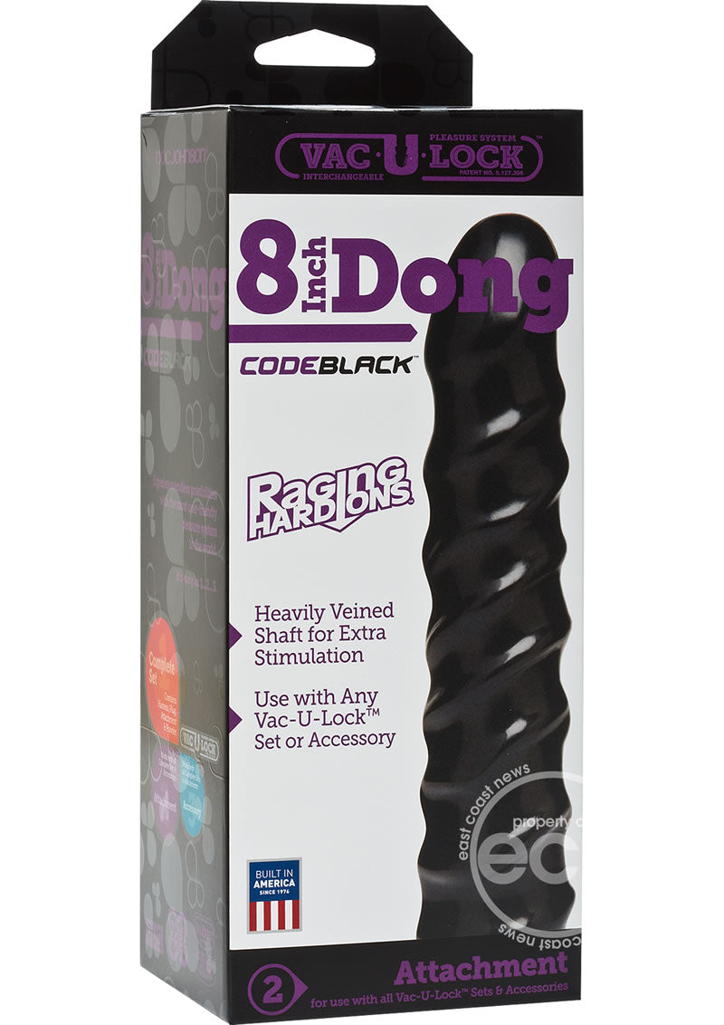 Vac U Lock Code Black Raging Hard Ons Dildo 8 Inches