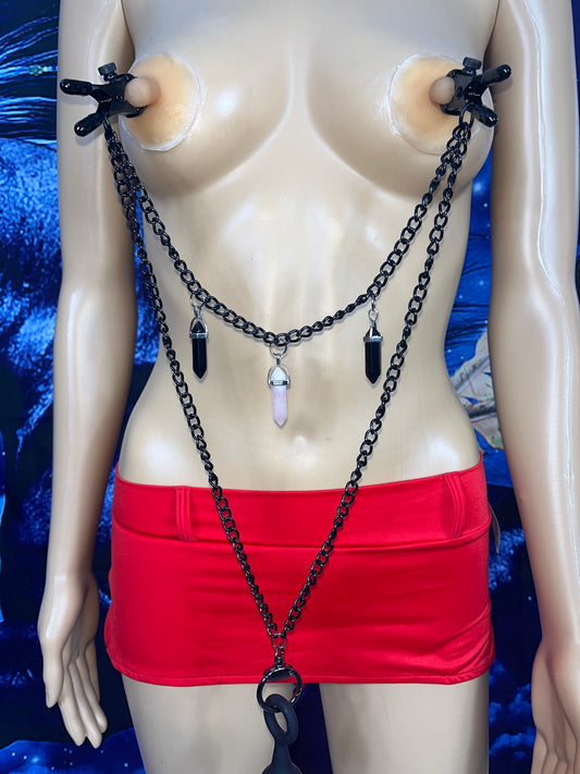 Kinky Quartz Bullnose Adjustable Nipple Clamps