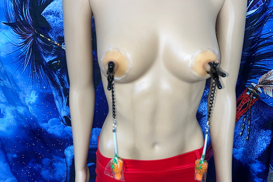 Orange Edible Pecker Bullnose Adjustable Nipple Clamps
