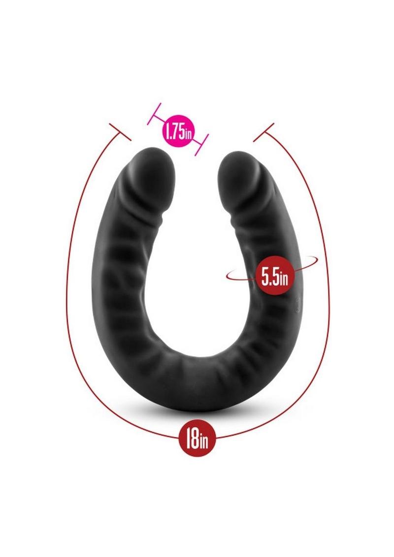 Ruse Silicone Double Headed Black Dildo 18 Inches