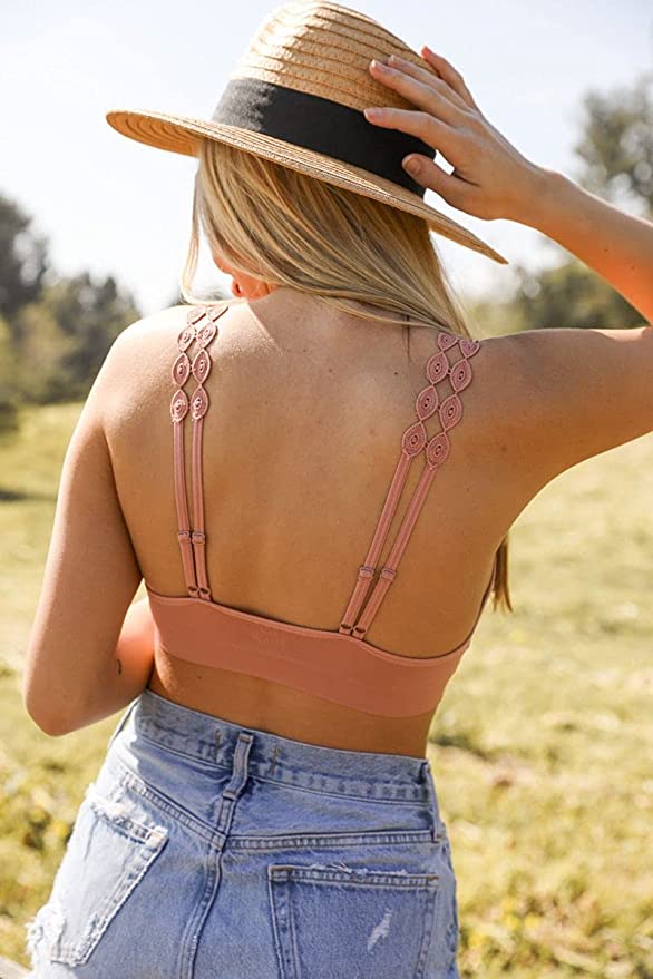 Boho Eye Lace Appliqué Bralette by LETO in 7 Color Choices
