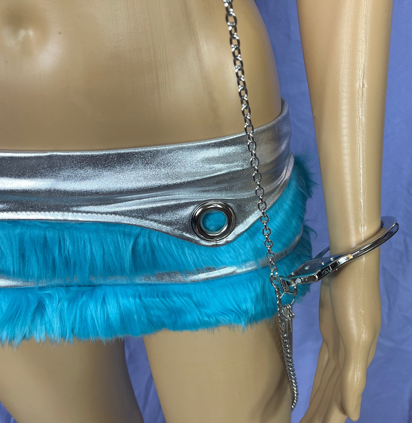 Nixie Metal Butt Plug with Inlaid Jewel and Cuff Set with Bullnose Nipple Clamps