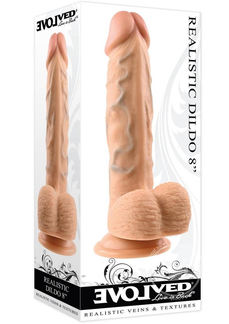 Realistic Dildo 8 Inches by Evolved Novelties in Black or White