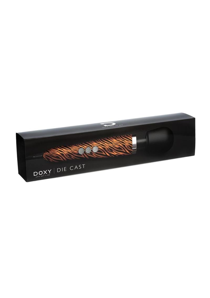 Doxy Die Cast Wand Plug-In Vibrating Body Massager Metal Tiger Pattern