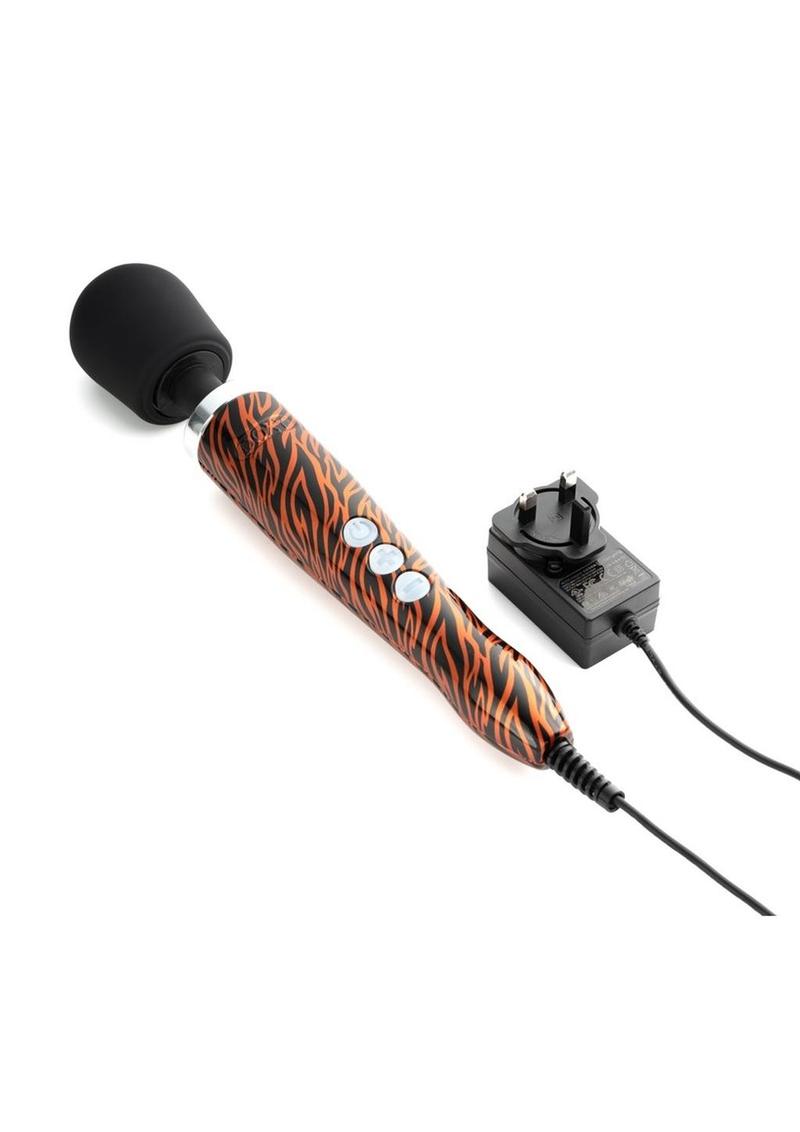 Doxy Die Cast Wand Plug-In Vibrating Body Massager Metal Tiger Pattern