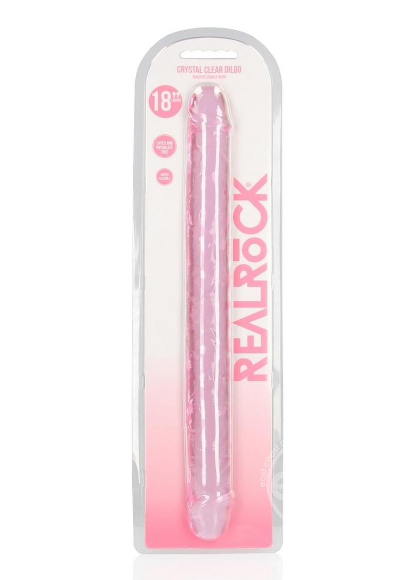 RealRock Crystal Clear Pink Double Dong 18 Inch