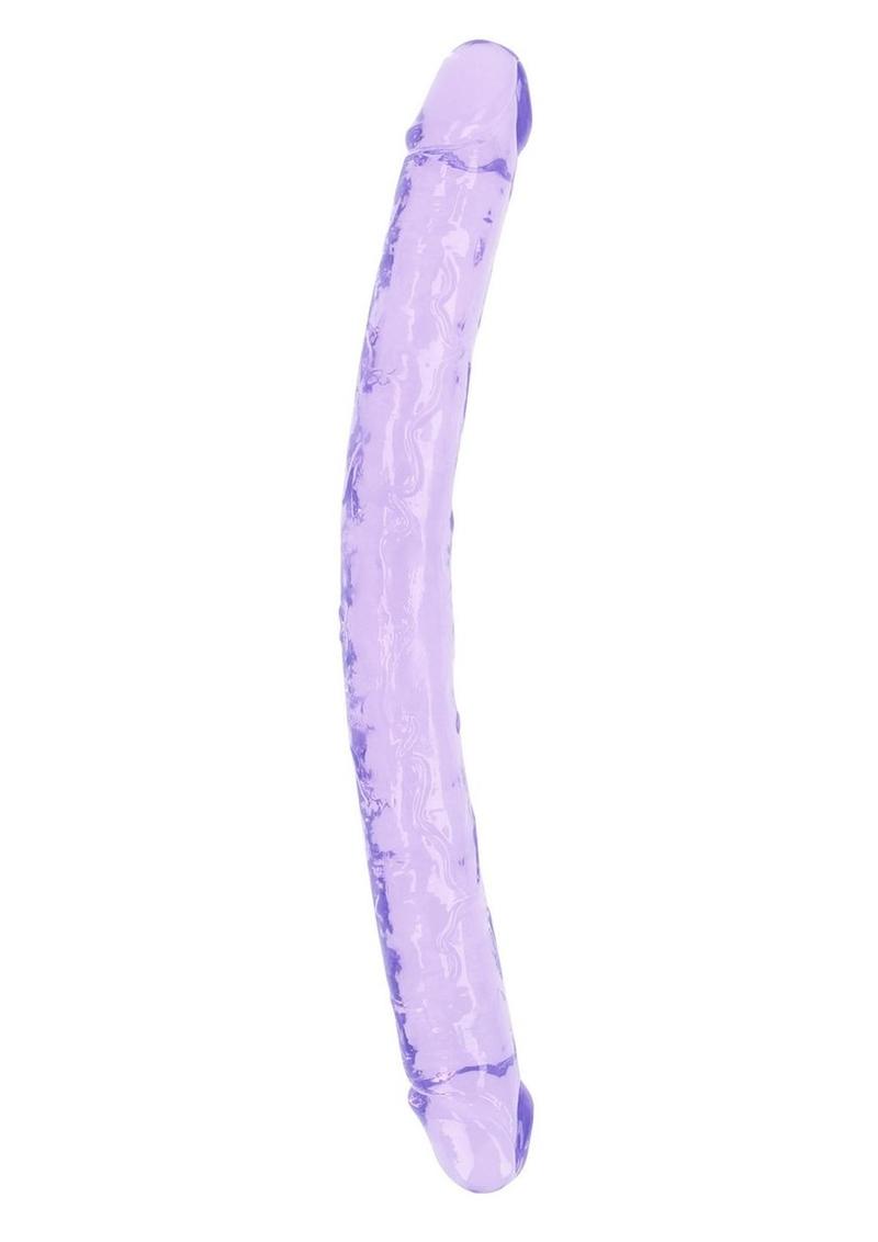 RealRock Crystal Clear Purple Double Dong 18 Inch