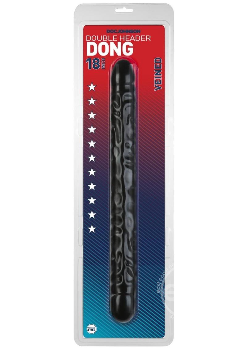 Classic Double Header Dildo 18 Inch by Doc Johnson in Black or White
