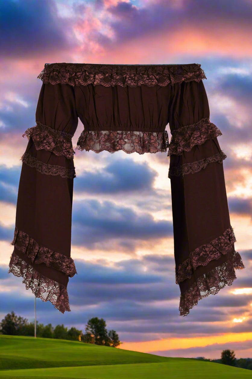 Smocked Flare Sleeve Peasant Top