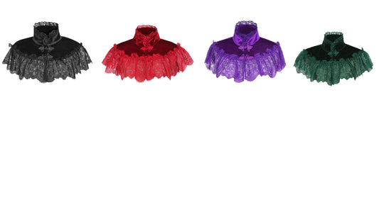 Velvet and Lace Capelet by Daisy Corsets in 4 Color Choices in One Size