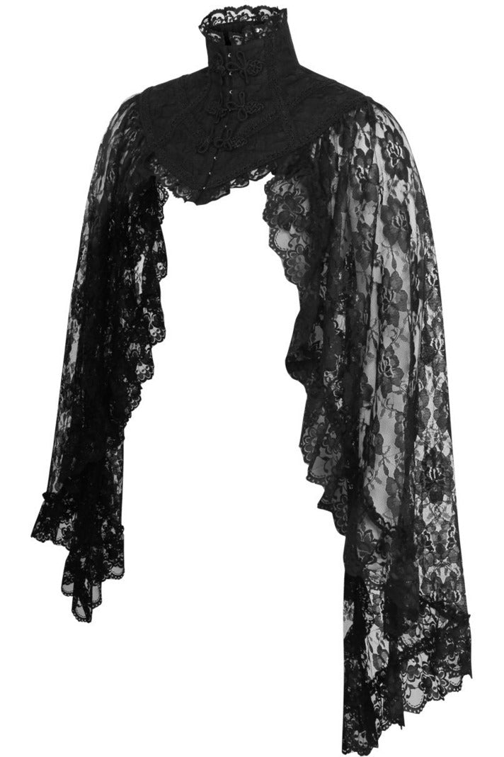 Black Lace Sleeved Bolero Jacket by Daisy Corsets in One Size