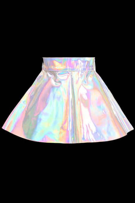 Barbie Style Silver Holo Skater Skirt by Daisy Corsets in Size S, M, L, XL, 2X, 3X, 4X, 5X, or 6X