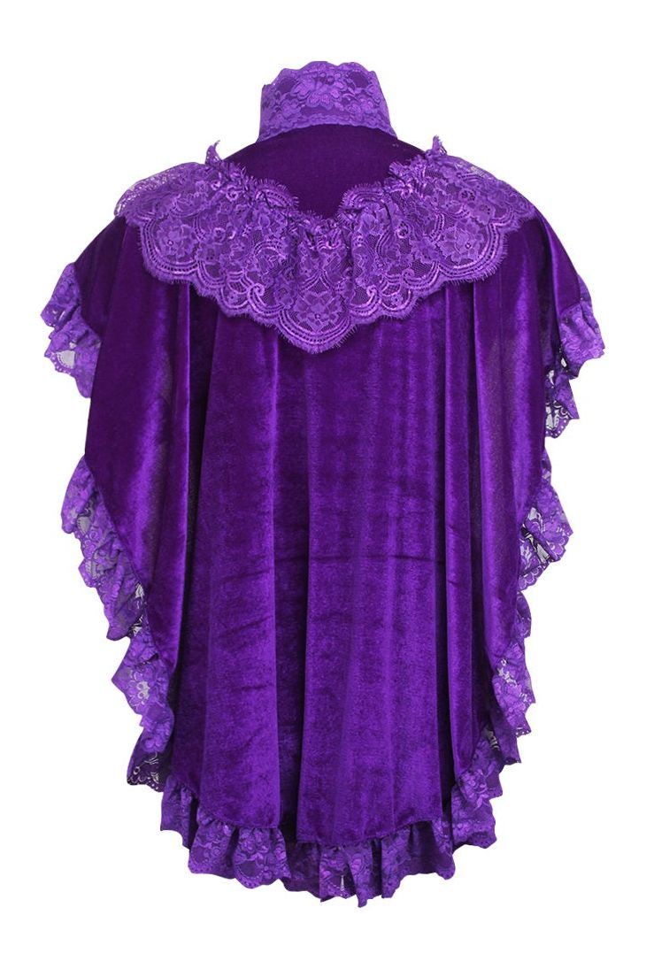 Velvet and Lace Capelet by Daisy Corsets in 4 Color Choices in One Size