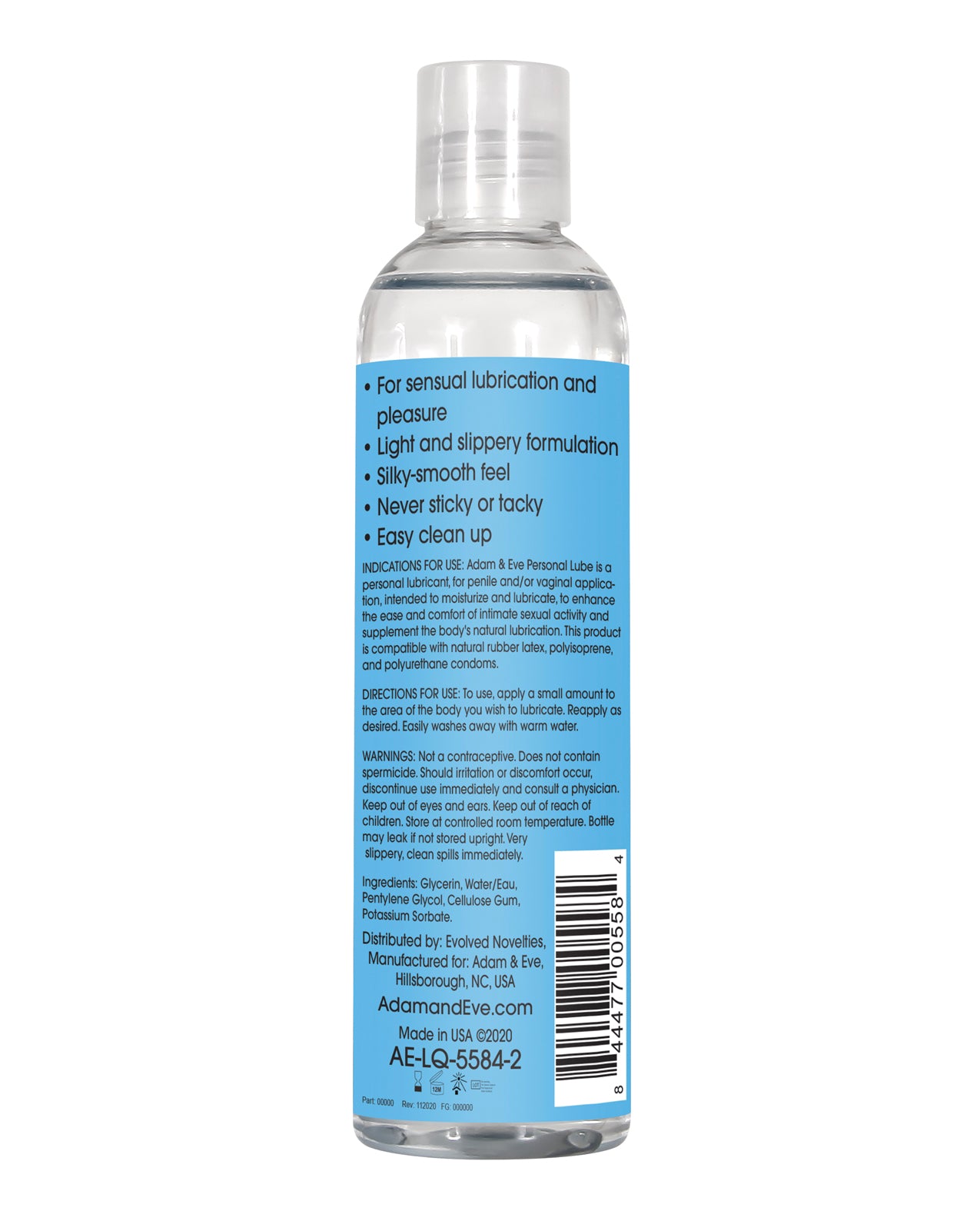 Adam and Eve Personal Water Based Lube 8oz Bottle