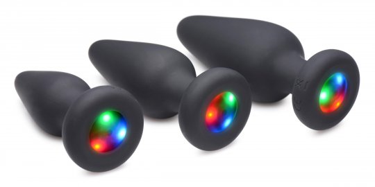 Light Up Silicone Anal Plug S, M, L