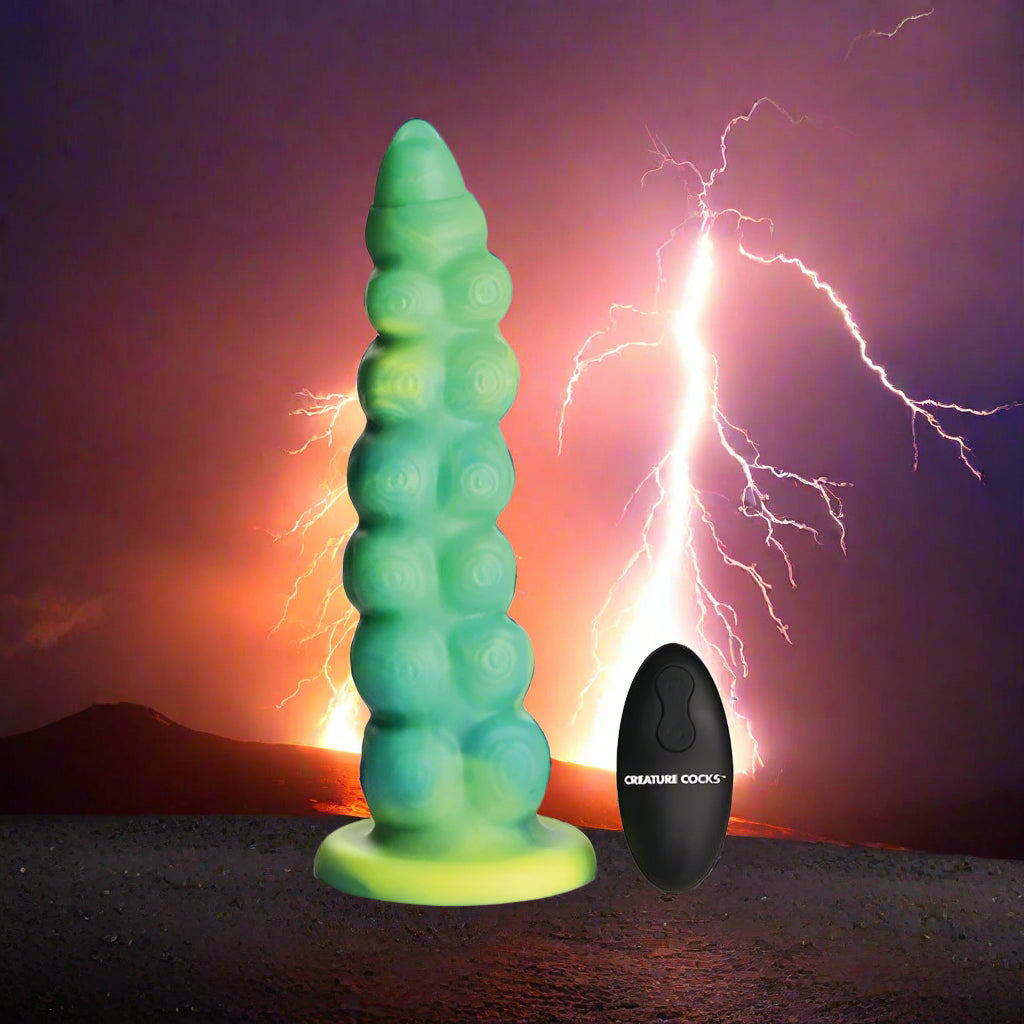Squirmer Thrusting and Vibrating Silicone Dildo with Remote Control
