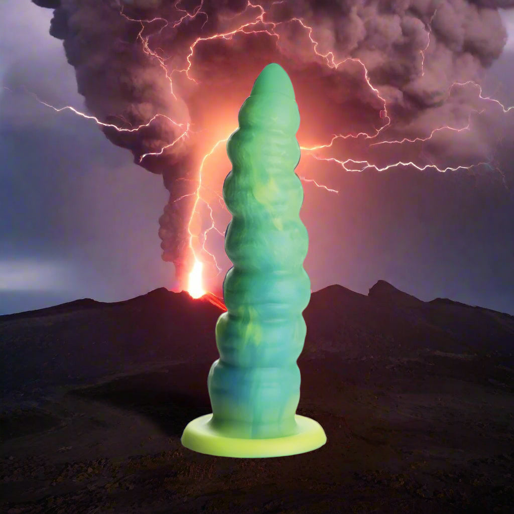 Squirmer Thrusting and Vibrating Silicone Dildo with Remote Control