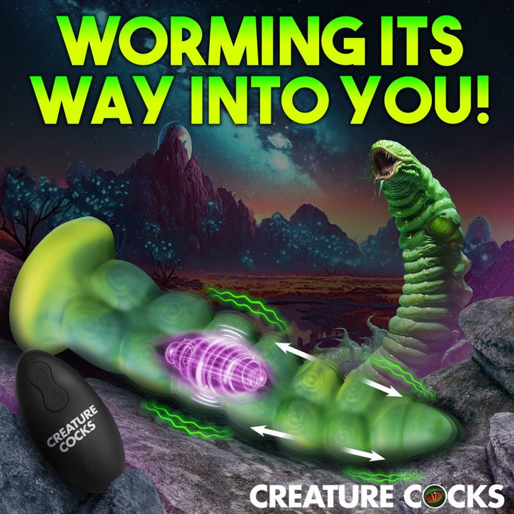 Squirmer Thrusting and Vibrating Silicone Dildo with Remote Control