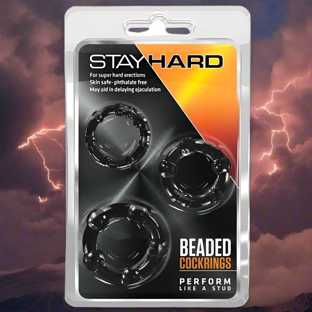 Stay Hard Beaded Cock Rings