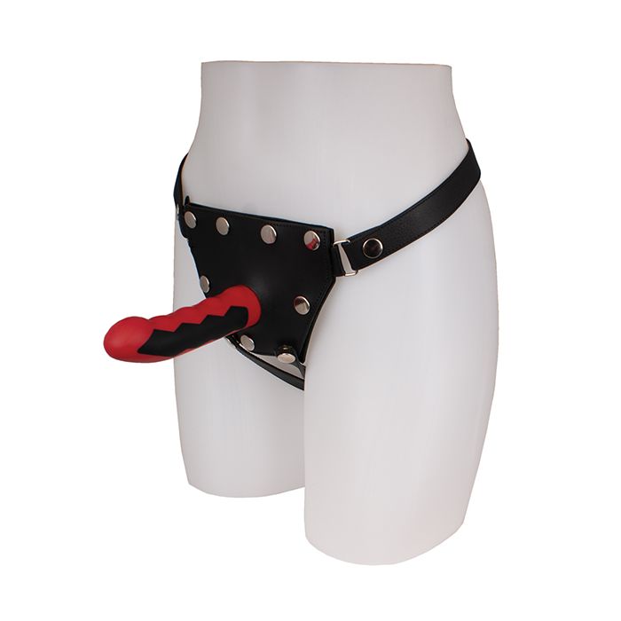 ElectraStim Silicone Fusion Komodo Red and Black Dildo