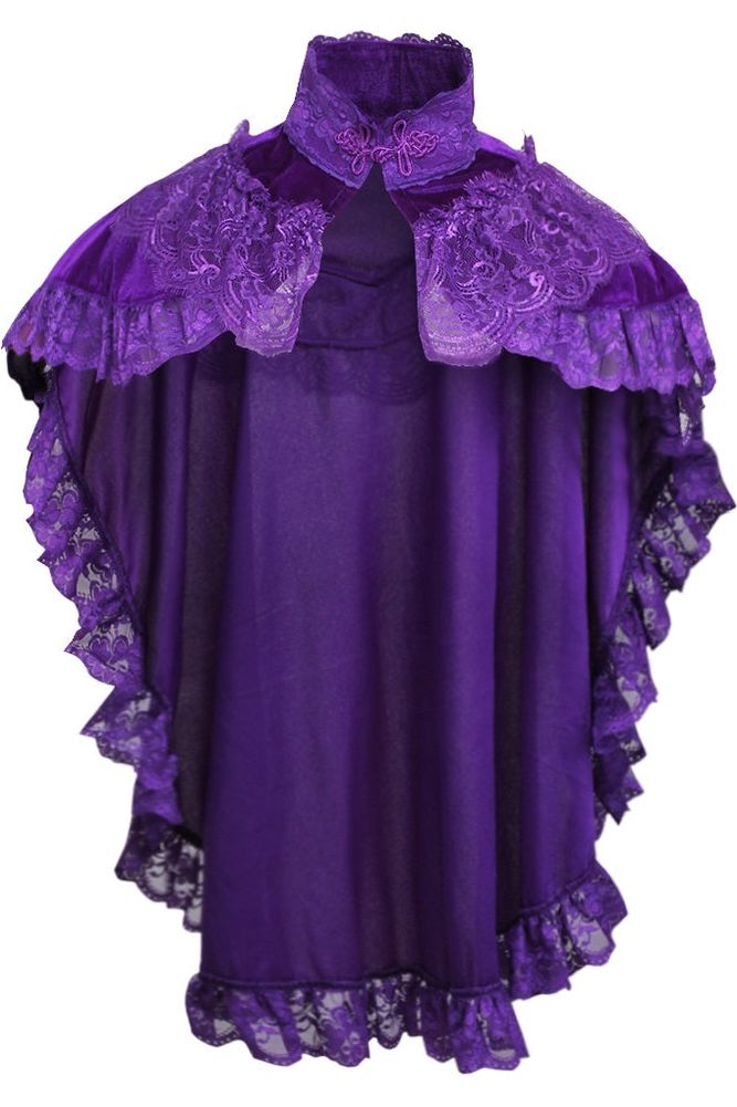 Velvet and Lace Capelet by Daisy Corsets in 4 Color Choices in One Size