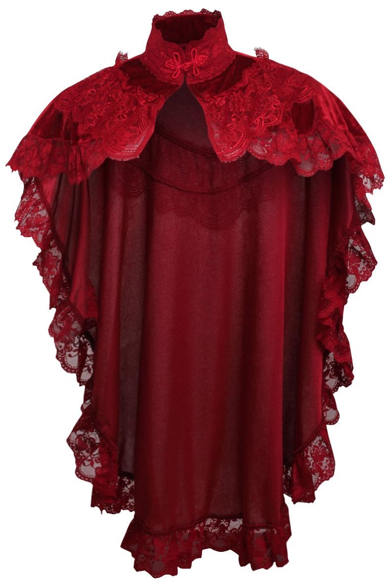 Velvet and Lace Capelet by Daisy Corsets in 4 Color Choices in One Size