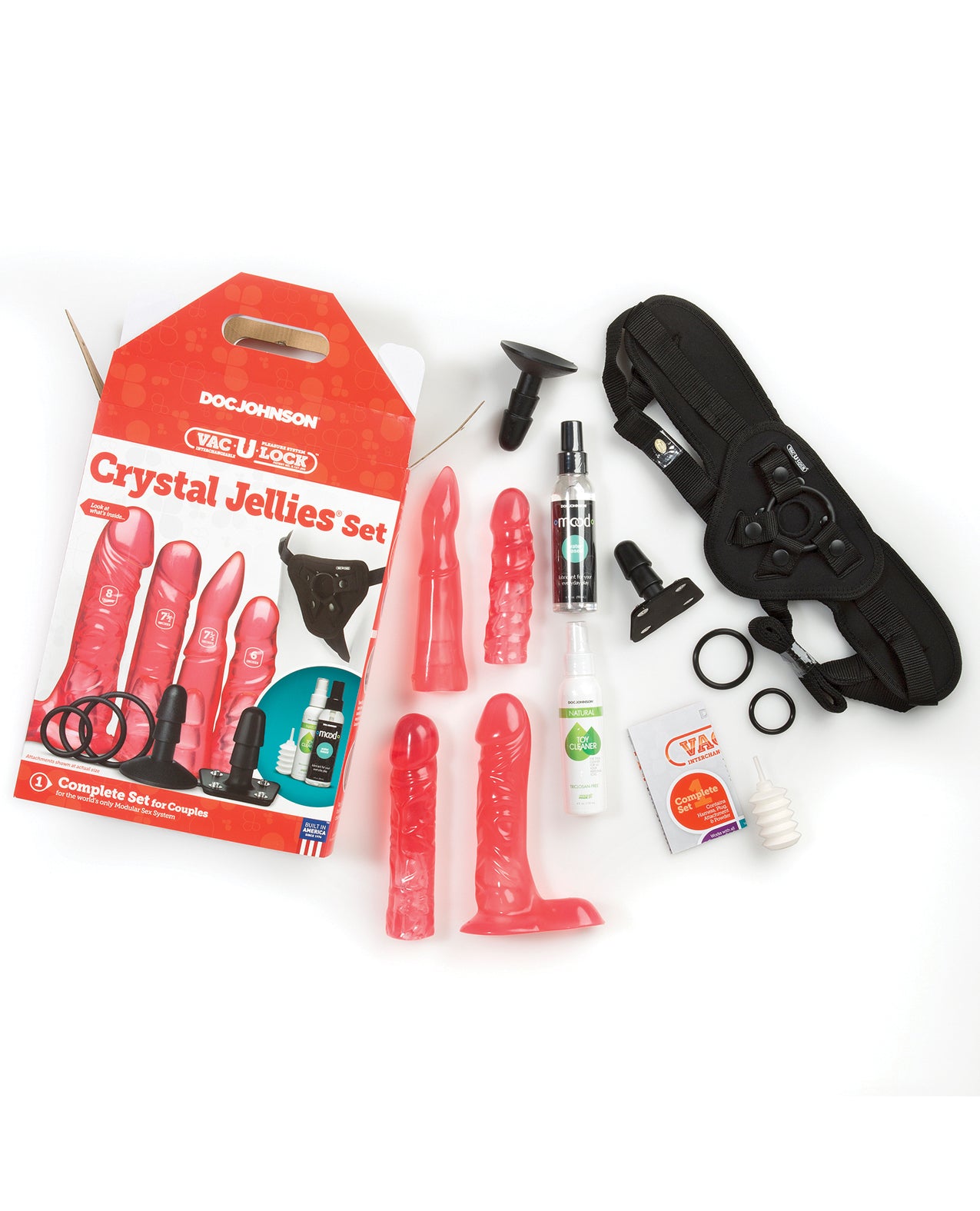 Vac-U-Lock Pink Crystal Jellies Set by Doc Johnson