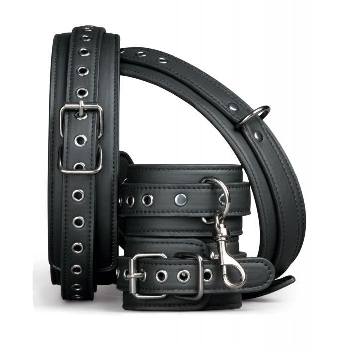 Easy Toys Black Thigh and Wrist Cuff Set