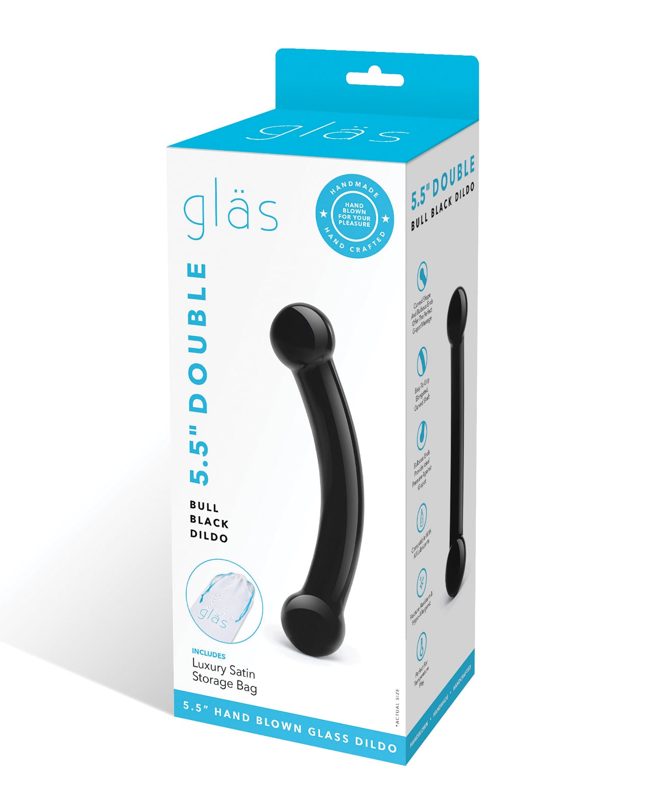 Glas Double Bull Black Glass Dildo
