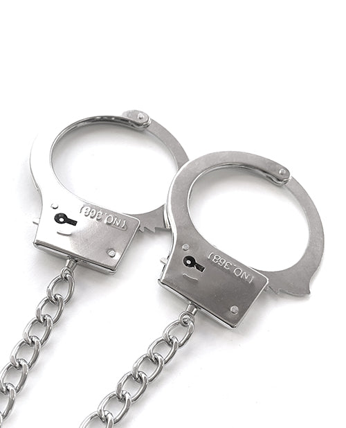 Nixie Metal Butt Plug with Inlaid Jewel and Cuff Set with Bullnose Nipple Clamps