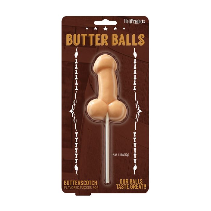 Butter Balls Pecker Pop in Butterscotch Flavor by Hott Products