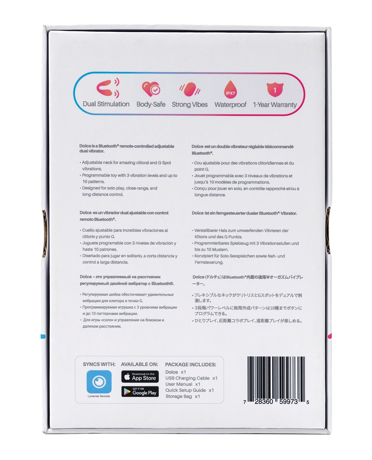 Lovense Dolce (previously Quake) Pink Adjustable Dual Stimulator