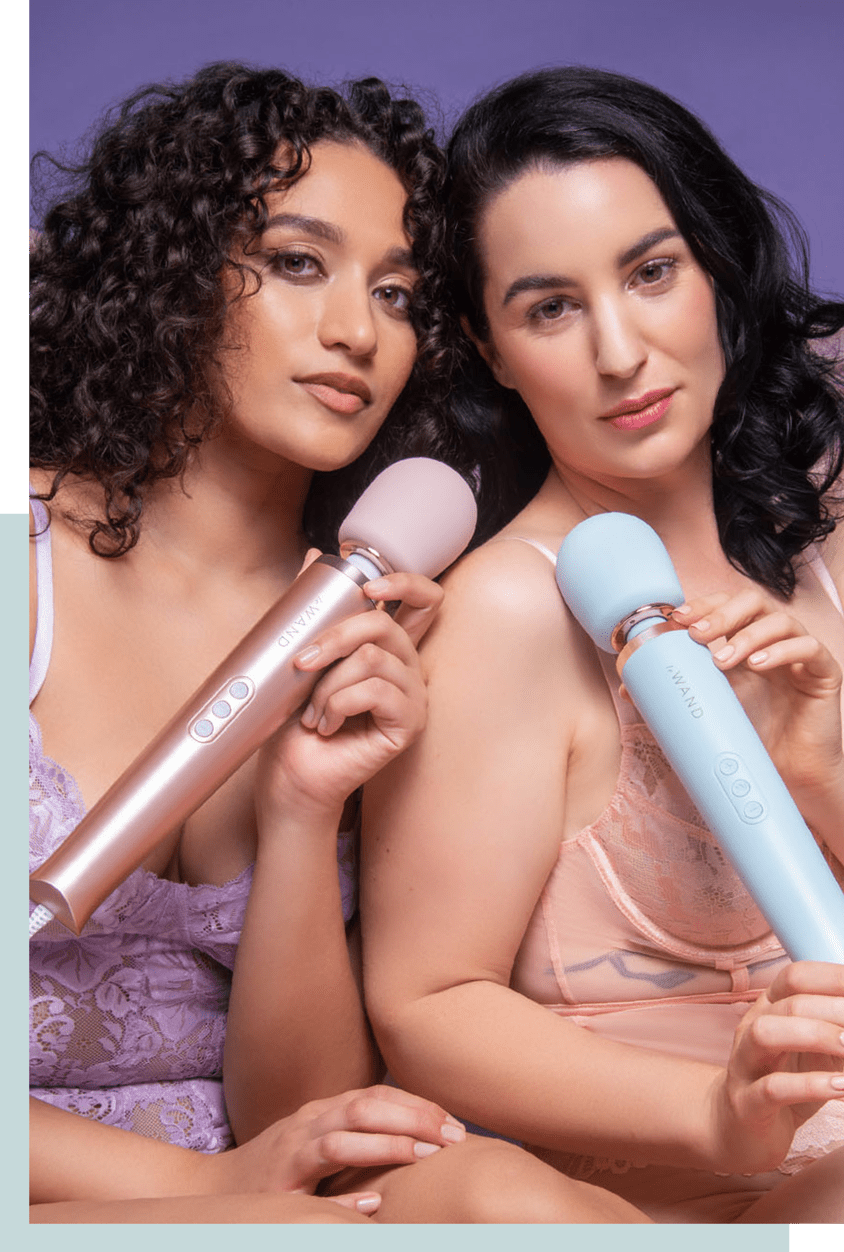 Le Wand Powerful Plug-In Vibrating Massager in Rose Gold or Sky Blue