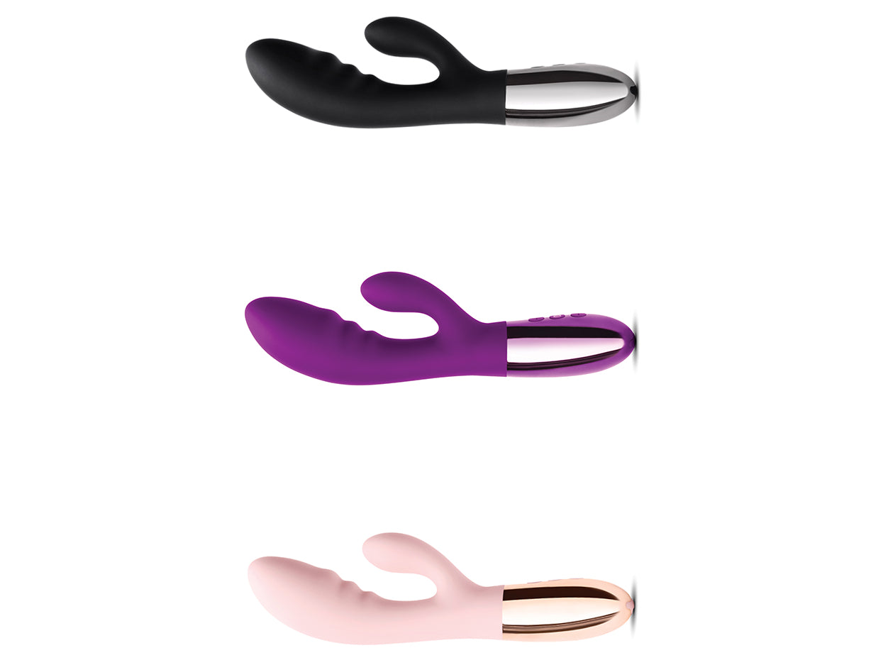 Le Wand Blend Double Motor Rabbit Rechargeable Vibrator in Rose Gold, Black, or Cherry