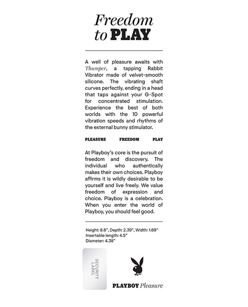 Playboy Pleasure Thumper Rabbit Vibrator