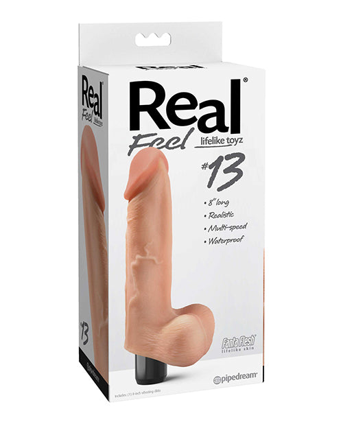 Real Feel 8.5" Long Caucasian Flesh Colored Waterproof Vibrator