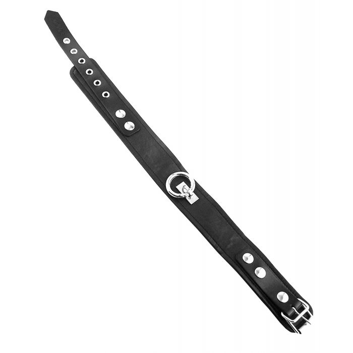 Rouge Plain Leather Black Collar