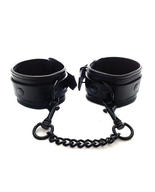 Rouge Black Genuine Leather Wrist Cuffs