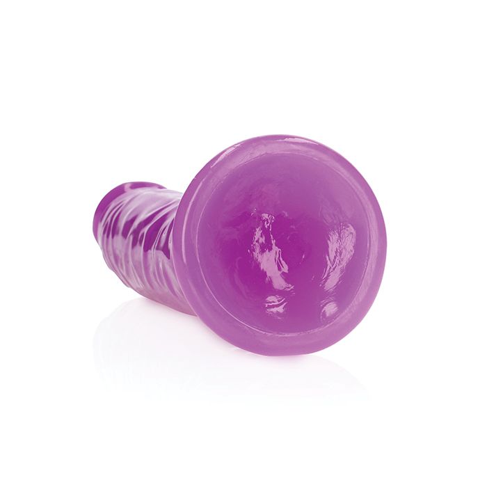 Shots RealRock 9" Slim Dildo Glow in the Dark - Neon Purple