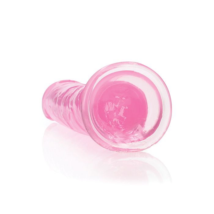 Shots RealRock Crystal Clear 9" Straight Dildo with Suction Cup - Pink