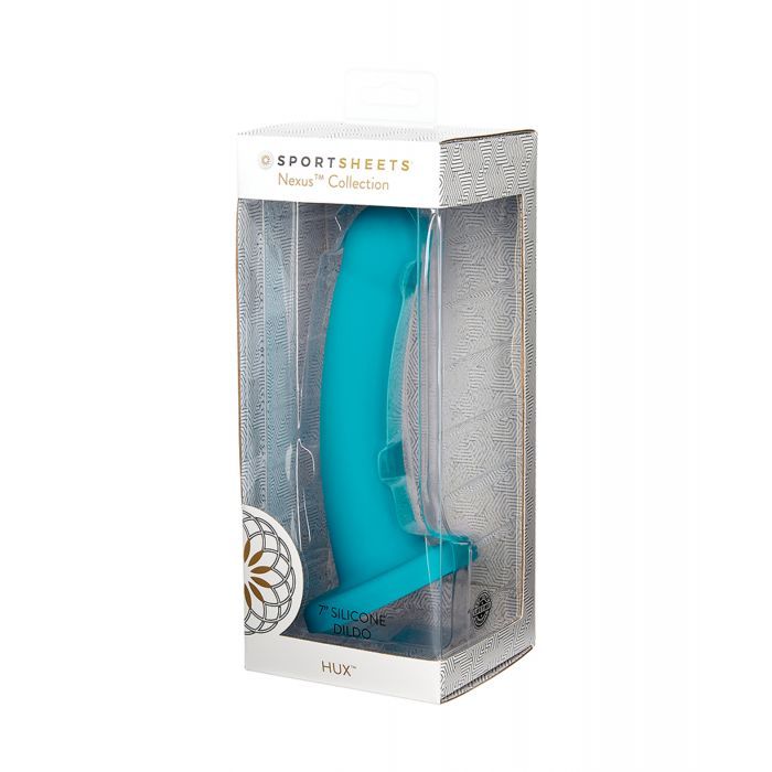 Nexus Solid Silicone 7" Dildo Hux - Turquoise