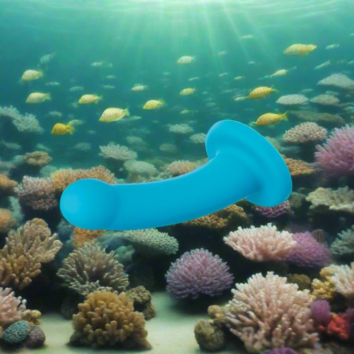 Nexus Solid Silicone 7" Dildo Hux - Turquoise