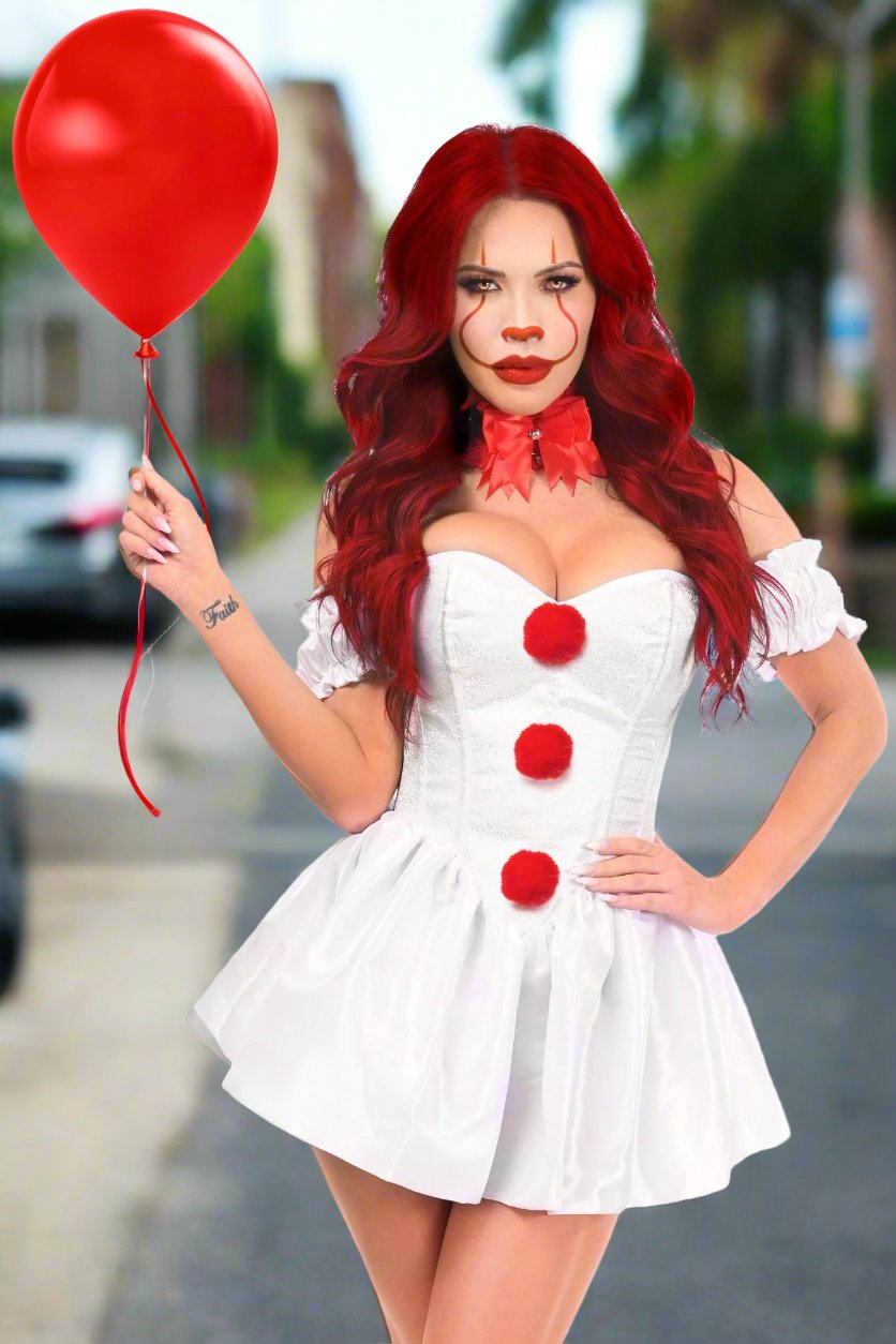 Top Drawer 3 Piece Killer Clown Corset Costume by Daisy Corsets in Size S, M, L, XL, 2X, 3X, 4X, 5X, or 6X