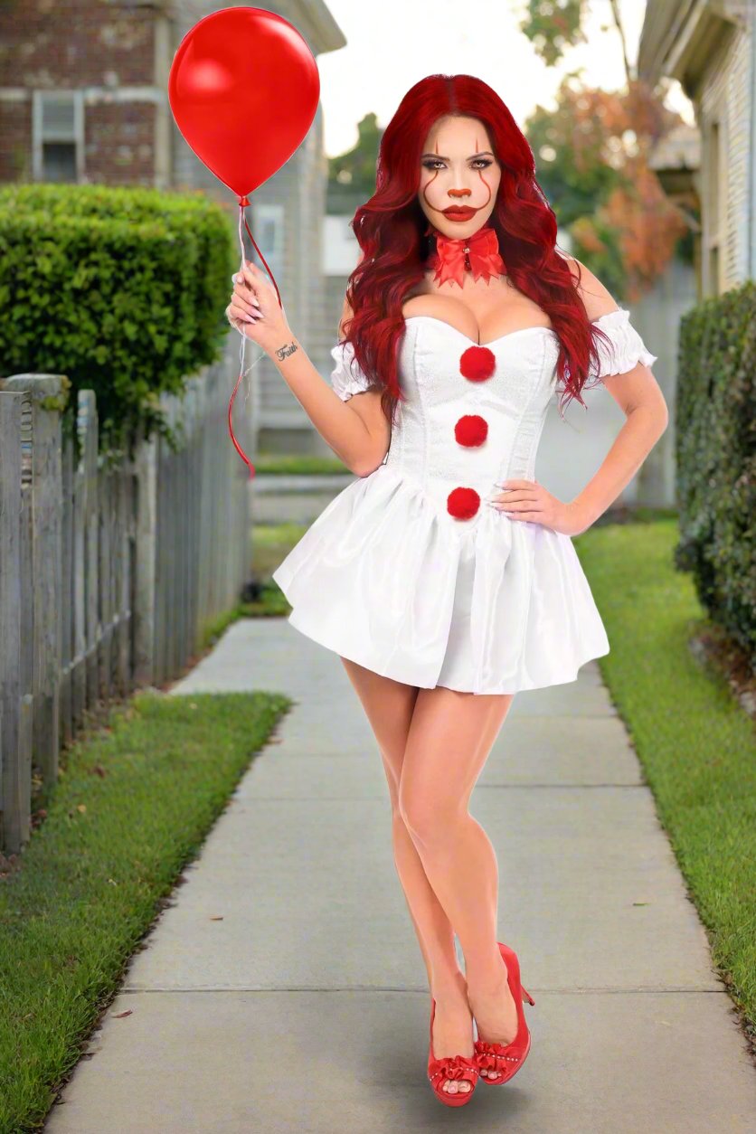 Top Drawer 3 Piece Killer Clown Corset Costume by Daisy Corsets in Size S, M, L, XL, 2X, 3X, 4X, 5X, or 6X