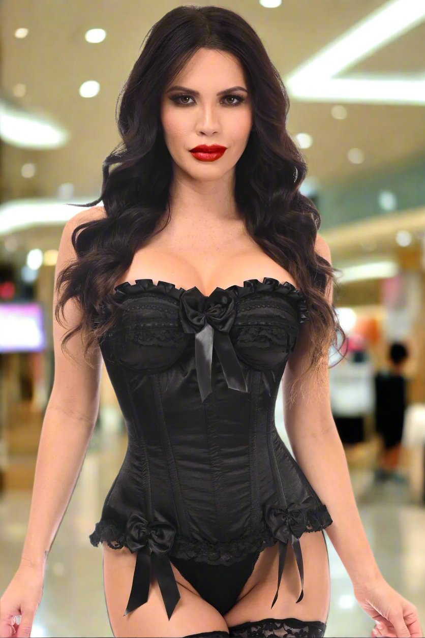Top Drawer Satin Steel Boned Overbust Corset by Daisy Corsets in 3 Color Choices in Size S, M, L, XL, 2X, 3X, 4X, 5X, or 6X