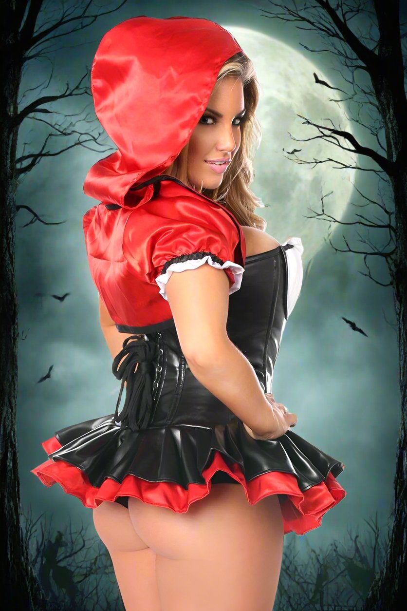 Top Drawer Premium Red Riding Hood Corset Dress Costume in Size S, M, L, XL, 2X, 3X, 4X, 5X, or 6X
