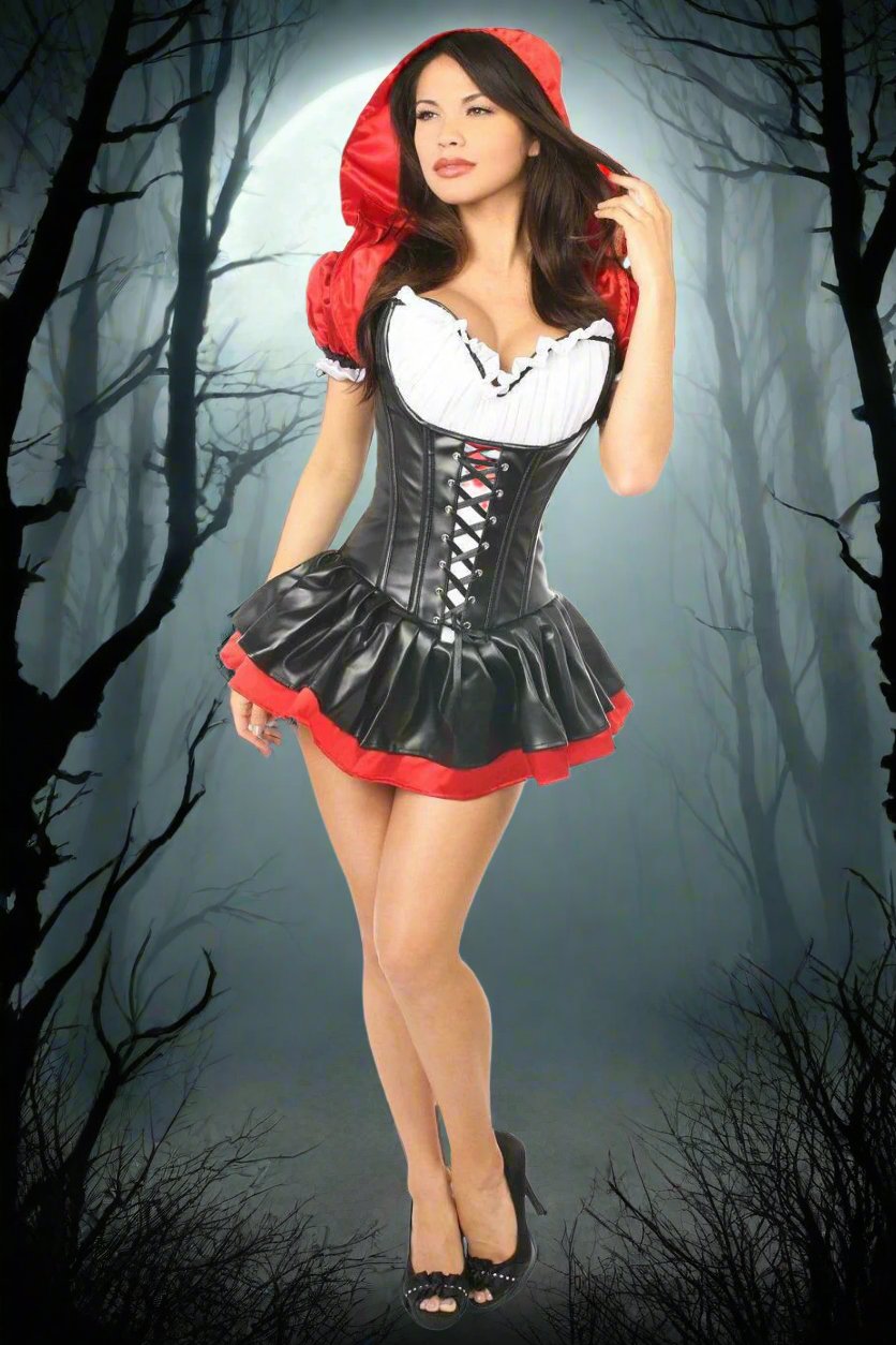 Top Drawer Premium Red Riding Hood Corset Dress Costume in Size S, M, L, XL, 2X, 3X, 4X, 5X, or 6X