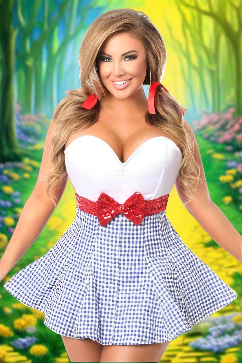 Top Drawer Dorothy Costume Corset Dress in Size S, M, L, XL, 2X, 3X, 4X, 5X, or 6X