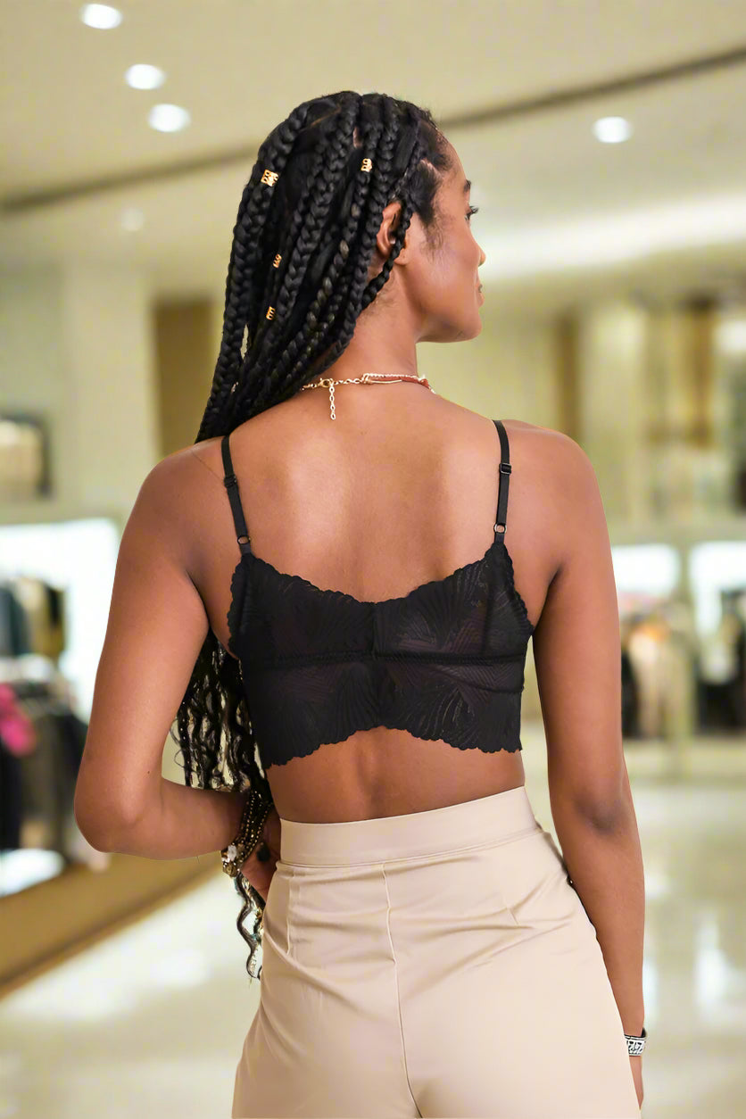 Butterfly Scallop Lace Bralette by LETO in 6 Color Choices in Size S, M, or L